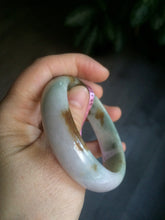 Load image into Gallery viewer, 53.6mm 100% natural Type A green/brown/purple jadeite jade bangle L62
