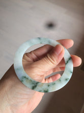 Load image into Gallery viewer, 53.6mm Certified type A 100% Natural green flying flowers Jadeite Jade bangle AB65

