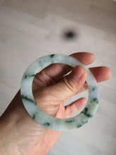Load image into Gallery viewer, 53.6mm Certified type A 100% Natural green flying flowers Jadeite Jade bangle AB65
