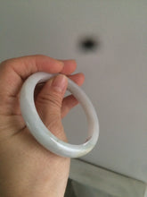 Load image into Gallery viewer, 54.9mm certified type A 100% Natural white green jadeite jade bangle AQ9-4205
