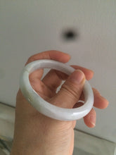 Load image into Gallery viewer, 54.9mm certified type A 100% Natural white green jadeite jade bangle AQ9-4205

