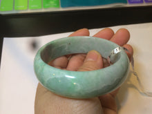 Load image into Gallery viewer, 55.4mm type A 100% Natural green Jadeite Jade bangle E67
