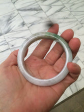 Load image into Gallery viewer, 56.5mm certified 100% natural Type A sunny green/white jadeite jade bangle A80-0458

