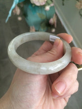 Load image into Gallery viewer, Certified Type A 100% Natural green/white Jadeite Jade bangle 57.4mm KS47-1617
