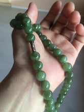 Load image into Gallery viewer, 9.3mm 100% Natural dark nephrite Hetian Jade beads necklaces HT65-1
