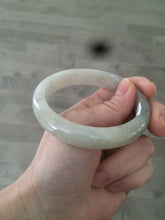 Load image into Gallery viewer, Certified Type A 100% Natural green/white Jadeite Jade bangle 57.4mm KS47-1617
