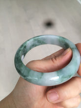 Load image into Gallery viewer, 57.5mm Certified Type A 100% Natural green/white Jadeite Jade bangle R59-1301
