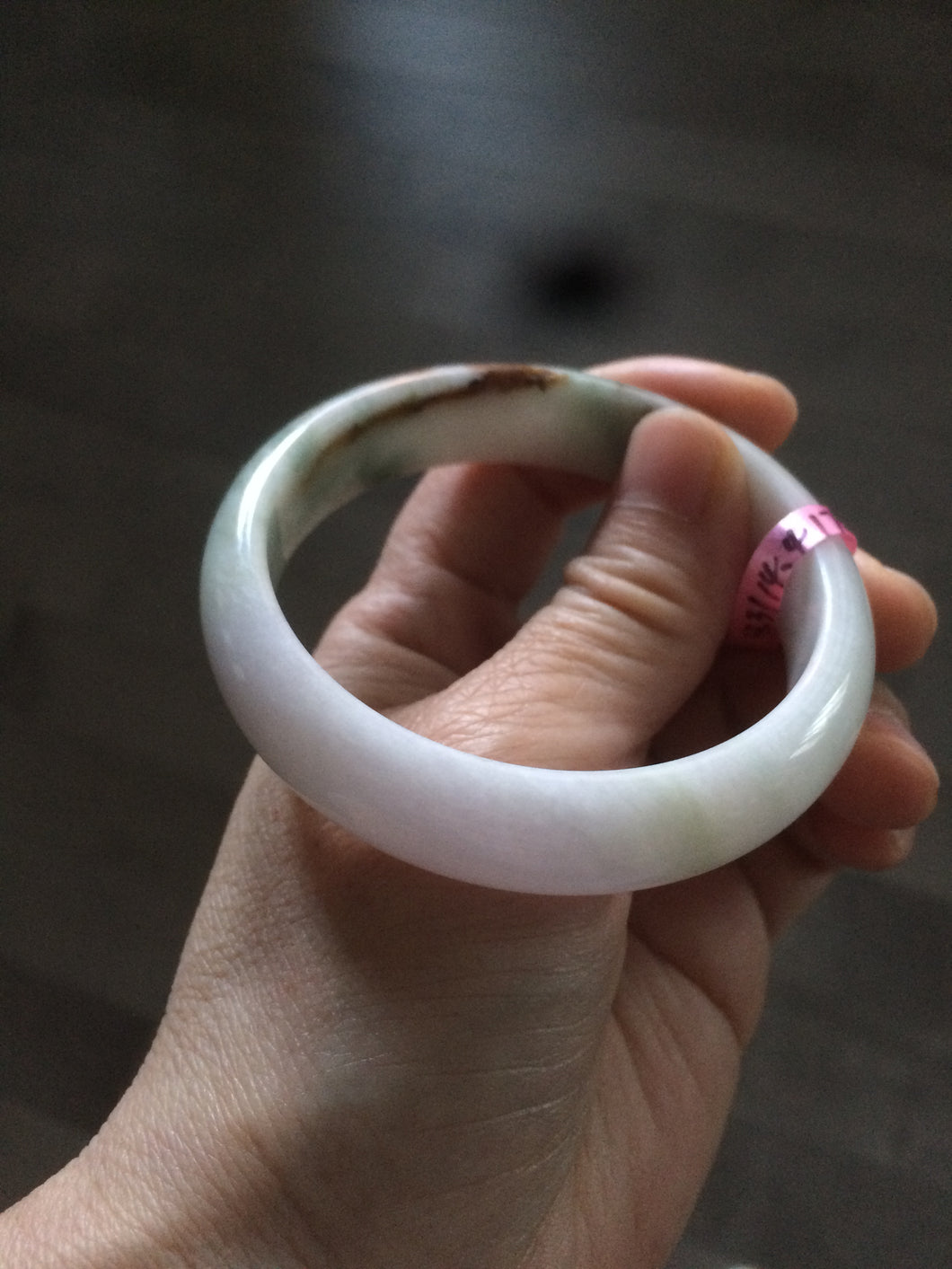 reserved! please don't buy. Thanks. 55.3mm 100% natural Type A green/brown/purple jadeite jade bangle B54