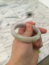 Load image into Gallery viewer, 54.3mm certifed 100% natural certified watery light green/white jadeite jade bangle Q88-7697
