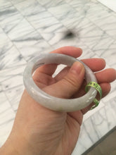 Load image into Gallery viewer, 54.3mm certifed 100% natural certified watery light green/white jadeite jade bangle Q88-7697
