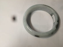 Load image into Gallery viewer, 55.5mm Certified type A 100% Natural green/white chubby Jadeite bangle N103-3792
