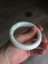 Load image into Gallery viewer, 56.2mm 100% Natural white/beige/brown Osmanthus cheese cake Hetian nephrite Jade bangle HT34
