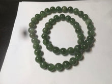 Load image into Gallery viewer, 9.3mm 100% Natural dark nephrite Hetian Jade beads necklaces HT65-1

