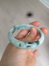 Load image into Gallery viewer, 52mm 100% natural certified  green green/white oval jadeite jade bangle AB32-5304
