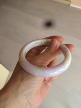 Load image into Gallery viewer, 56.6mm Certified Type A 100% Natural Sage Green/Thistle purple/cream beige Jadeite Jade bangle X107-0542
