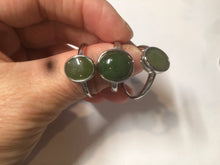 Load image into Gallery viewer, 100% Natural dark green nephrite (碧玉) Hetian Jade ring HT66 (adjustable size)
