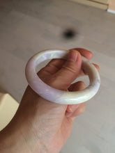 Load image into Gallery viewer, 56.6mm Certified Type A 100% Natural Sage Green/Thistle purple/cream beige Jadeite Jade bangle X107-0542
