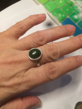 Load image into Gallery viewer, 100% Natural dark green nephrite (碧玉) Hetian Jade ring HT66 (adjustable size)
