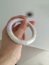 Load image into Gallery viewer, 56.6mm Certified Type A 100% Natural Sage Green/Thistle purple/cream beige Jadeite Jade bangle X107-0542
