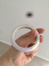 Load image into Gallery viewer, 56.6mm Certified Type A 100% Natural Sage Green/Thistle purple/cream beige Jadeite Jade bangle X107-0542
