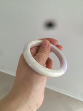 Load image into Gallery viewer, 56.6mm Certified Type A 100% Natural Sage Green/Thistle purple/cream beige Jadeite Jade bangle X107-0542
