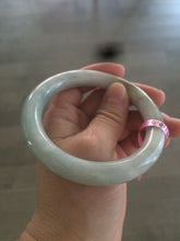 Load image into Gallery viewer, 58mm 100% natural light green/brown round cut jadeite jade bangle L64
