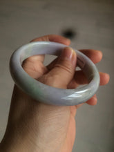 Load image into Gallery viewer, 58.1mm 100% natural type A certified light green/purple jadeite jade bangle AQ5-0684
