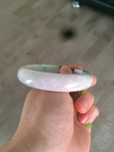 Load image into Gallery viewer, 55.6mm 100% natural Type A sunny green/white/purple jadeite jade bangle L116-4934
