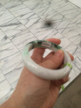 Load image into Gallery viewer, 55.6mm 100% natural Type A sunny green/white/purple jadeite jade bangle L116-4934
