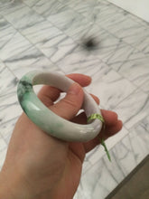 Load image into Gallery viewer, 55.6mm 100% natural Type A sunny green/white/purple jadeite jade bangle L116-4934
