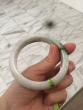 Load image into Gallery viewer, 55.6mm 100% natural Type A sunny green/white/purple jadeite jade bangle L116-4934
