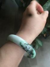 Load image into Gallery viewer, 55.6mm 100% natural Type A sunny green/white/purple jadeite jade bangle L116-4934
