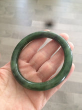 Load image into Gallery viewer, 58.9mm 100% Natural dark green nephrite Hetian Jade (和田碧玉) round cut bangle G39
