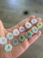 Load image into Gallery viewer, Type A 100Natural light green/purple/white jadeite Jade flower Pendant necklace WP-5
