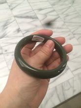 Load image into Gallery viewer, 59.2mm certified 100% Natural oily dark green/black Hetian nephrite Jade bangle HE15-3597
