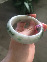 Load image into Gallery viewer, 56.3mm 100% natural Type A green/brown/purple chubby tire style jadeite jade bangle B62
