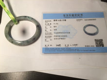 Load image into Gallery viewer, 50mm Certified Type A 100% Natural dark green/gray oval Jadeite Jade bangle AB74-7877
