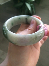 Load image into Gallery viewer, 56.3mm 100% natural Type A green/brown/purple chubby tire style jadeite jade bangle B62
