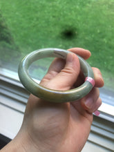 Load image into Gallery viewer, 56.6mm certified 100% natural Type A green/brown jadeite jade bangle L67-8440
