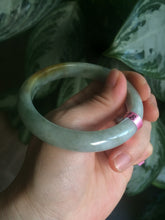 Load image into Gallery viewer, 56.6mm certified 100% natural Type A green/brown jadeite jade bangle L67-8440
