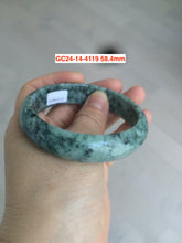 Load image into Gallery viewer, 52-60mm certified Type A 100% Natural green gray black Jadeite Jade bangle GC24 (add on item)
