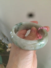 Load image into Gallery viewer, 56.3mm 100% natural Type A green/brown/purple chubby tire style jadeite jade bangle B62
