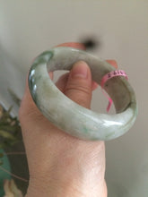 Load image into Gallery viewer, 56.3mm 100% natural Type A green/brown/purple chubby tire style jadeite jade bangle B62
