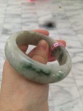 Load image into Gallery viewer, 56.3mm 100% natural Type A green/brown/purple chubby tire style jadeite jade bangle B62
