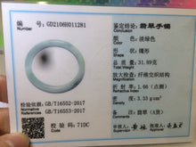 Load image into Gallery viewer, 55.8mm Certified Type A 100% Natural icy white/green round cut Jadeite Jade bangle E53-1281
