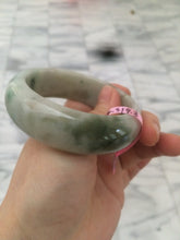 Load image into Gallery viewer, 56.3mm 100% natural Type A green/brown/purple chubby tire style jadeite jade bangle B62
