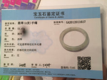 Load image into Gallery viewer, Certified Type A 100% Natural green/white Jadeite Jade bangle 57.4mm KS47-1617
