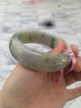 Load image into Gallery viewer, 56.3mm 100% natural Type A green/brown/purple chubby tire style jadeite jade bangle B62
