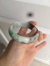 Load image into Gallery viewer, 53.5mm certified 100% natural Type A sunny green/dark green jadeite jade bangle Ak49-2724
