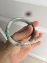 Load image into Gallery viewer, 53.5mm certified 100% natural Type A sunny green/dark green jadeite jade bangle Ak49-2724
